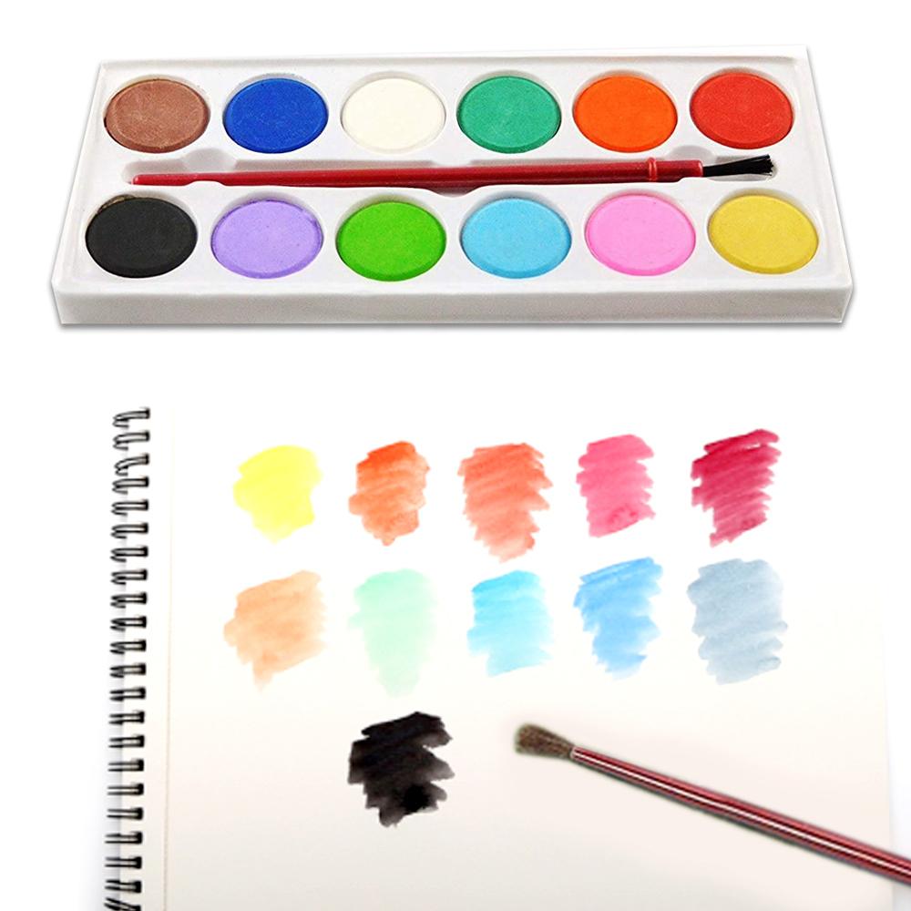 1123 Painting Water Color Kit - 12 Shades and Paint Brush (13 Pcs) - SkyShopy 1123 Painting Water Color Kit - 12 Shades and Paint Brush (13 Pcs) - SkyShopy